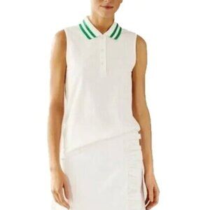Tory Burch Sport Pleated Collar Sleeveless Polo